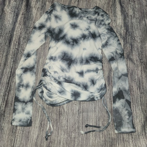 PINK Victoria's Secret Tie Dye Waffle Knit Long‎ Sleeve Cinched Top - Picture 7 of 7